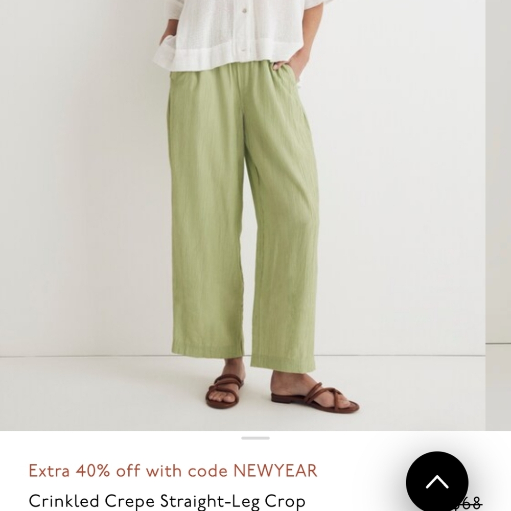 Madewell Crinkled Crepe Straight Leg Crop Pants